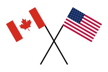 Flags friend country Canada and USA