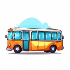 cartoon bus icon pics isolated AI generated