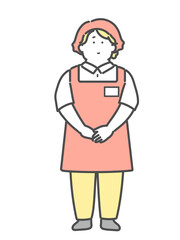 若い女性の店員のイラスト