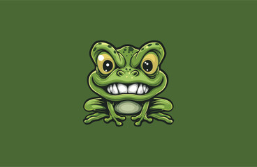 Frog vector illustration flat design logo