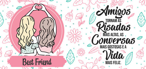 Mug friendship illustration png print file. 20