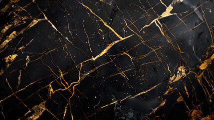 Black and gold marble texture design for packaging, cover, brochure, poster, wallpaper, presentation, marble background. Generative AI. - obrazy, fototapety, plakaty