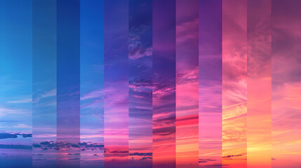 Breathtaking Panorama of Sky Colors Transition - A Visual Representation of Time