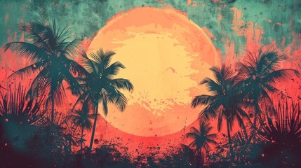  Tropical artistic background illustration 