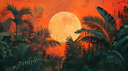  Tropical artistic background illustration 