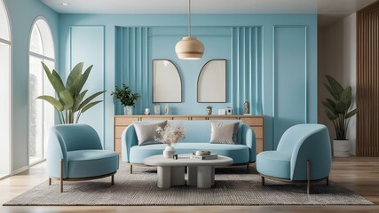 Modern luxury interiors designs. Empty painted wall.dark accent furniture and blank background.Bedroom interior trend 2024 year Modern luxury apricot room interior home designs