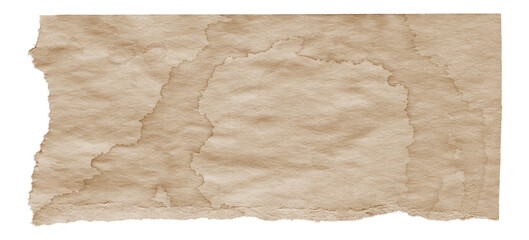 Brown Textured Torn Paper Edge. Ripped Craft Paper for Scrapbooking and Collages