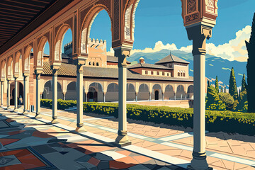 Alhambra Delights - Granada Illustration