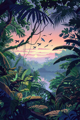 Canopy Chronicles - Amazon Rainforest Illustration
