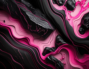 abstract black pink marble texture background wavy lines backdrop wallpaper