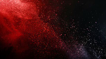 Abstract gradient background in red and black with a grainy texture and copy space
