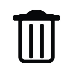 trash bin icon vector isolated on white