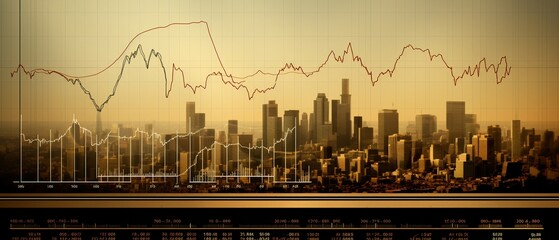 Vintage style stock chart with sepia tones and oldfashioned fonts, evoking a historical investment timeline, appealing to classic and retro themes ,ultra HD,digital photography