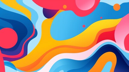 Bright and bold background with a modern twist on retro shapes, suitable for vibrant and lively designs,