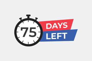 75 days to go countdown template. 75 day Countdown left days banner design. 75 Days left countdown timer
