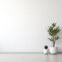 empty room with green plant