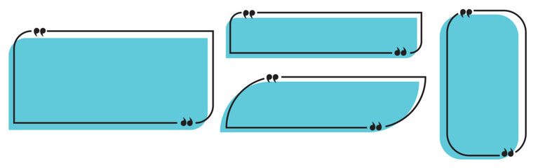 Quote box frame, big set. Texting quote blank template boxes. Blank template, quotation bubble, bubble blog quotes symbols.