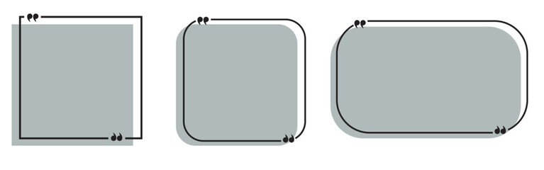 Quote box frame, big set. Texting quote blank template boxes. Blank template, quotation bubble, bubble blog quotes symbols.