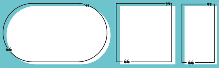 Obraz premium Quote box frame, big set. Texting quote blank template boxes. Blank template, quotation bubble, bubble blog quotes symbols.