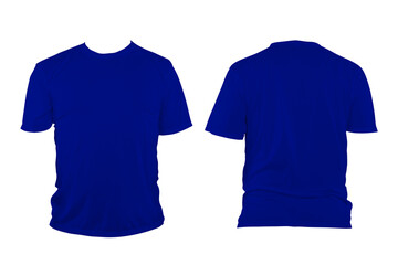 Dark blue  t-shirt with round neck, collarless and sleeves.