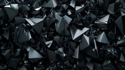 broad panoramic polygonal, faceted texture, macro panorama, abstract black crystal background