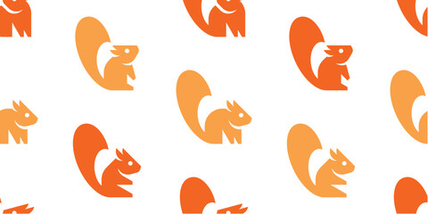 Seamless pattern with Squirrels. isolated on white background