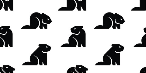 Seamless pattern with Beavers. isolated on white background © Nataliia
