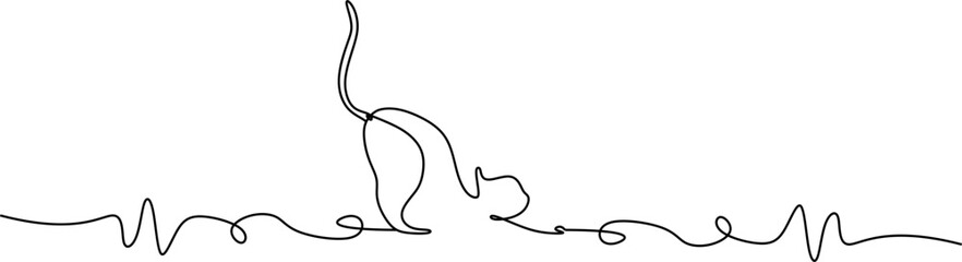 line art cat for a animals day
