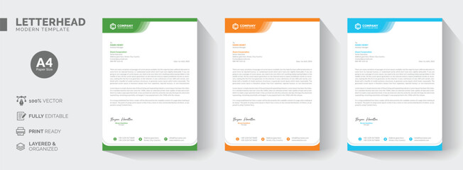 Clean Minimalist corporate letterhead template, Professional modern letterheads templates design for your business and project, Vector illustration