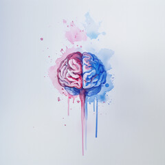 水彩で描いた脳