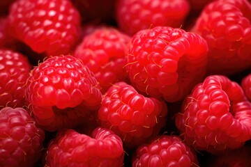 Fresh raspberries as a background. Close-up shot.
