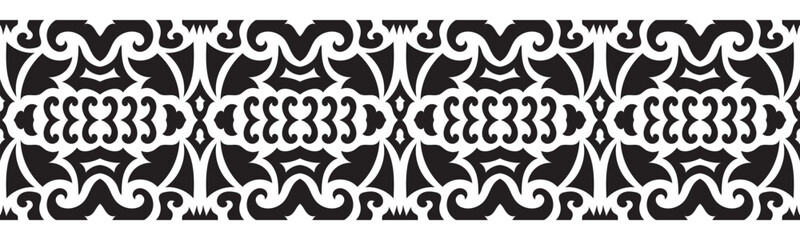 Ethnic seamless border pattern. Ornament vector illustration. Classic ornate element. Baroque floral vintage style. Decorative border design for frame, textile, fabric, clothing, carpet, curtain, rug.