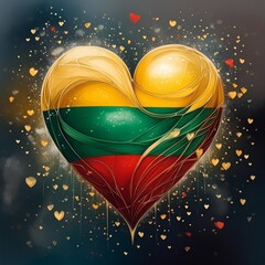 heart painted with Lithuania flag ,generated by AI