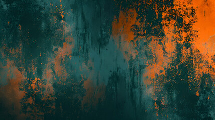 Teal orange noise texture header poster banner landing page backdrop design with a dark blurred colour gradient and grainy background.