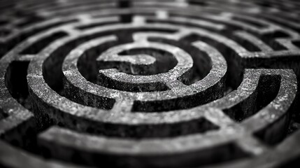 Fototapeta na wymiar Devise a close-up portrayal of a simplistic labyrinth