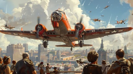 Transport your audience to the heart of aviation history with a photorealistic digital artwork