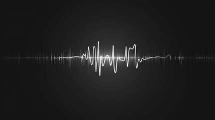 Naklejka premium Sound wave graph on a black background, abstract image of healthcare