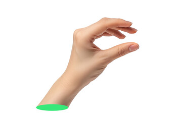 Trendy woman hand holding or picking gesture element for design montage