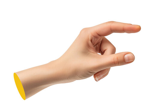 Trendy woman hand holding or picking gesture element for design montage