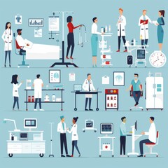 medical people icons vector graphics