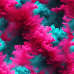 Fototapeta premium Seamless pattern with texture of pink and turquoise smoke, fog, smog