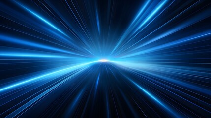 Radial blue light through the tunnel glowing in the darkness for print designs templates,...