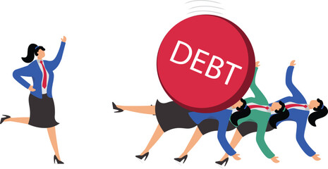 The foreman pushed out the iron ball and knocked down a row of businesswomen