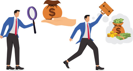 Businessman pursue more money, Employee, Achievement