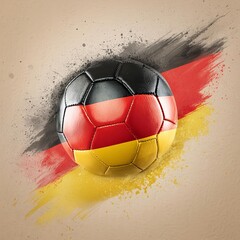 germany flag paint lon football ball on isolated background , generated by AI