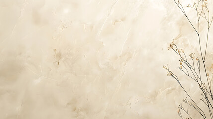 soft pastel color beige background parchment with a thin barely noticeable floral ornament marble background. Generative AI.