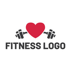 Fitness club logo with kettlebell on white, vector illustration template