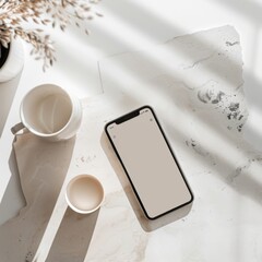 coffee cup and smartphone