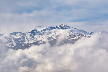 Pico Veleta of Sierra Nevada Above the Clouds