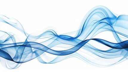 Swirling motion of blue smoke or fog group, abstract line isolated on white background ,smoke design lines, Abstract illustration of dynamic linear blue motion, corporate business style
